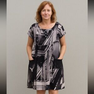 Orientique naturally Australia linen blend dress medium